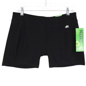 Alo CoolFit Women's Fitted Shorts Size XL Black Athletic Sporty Breathable NWT